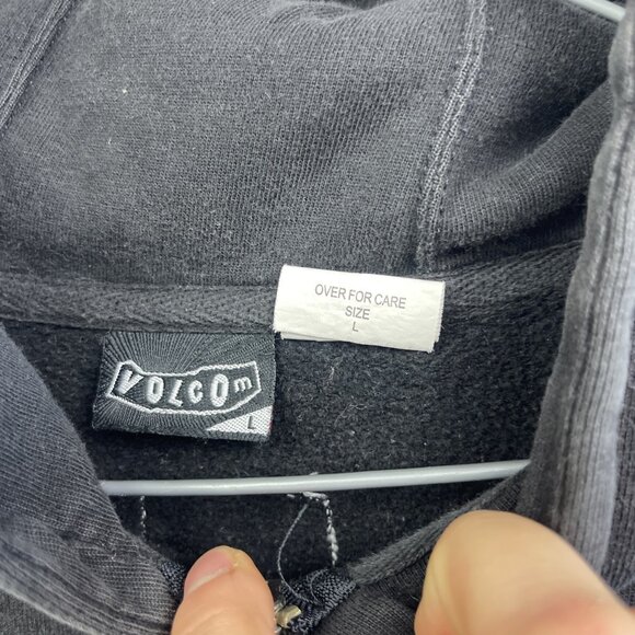 Y2K Volcom Hoodie Womens Size L Black Graphic Skater Grunge Punk Full Zip - Picture 5 of 12